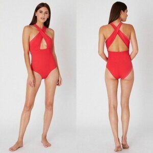 Onia bathing suit NWT S One Piece Solid Ribbed Nicole Swimsuit New